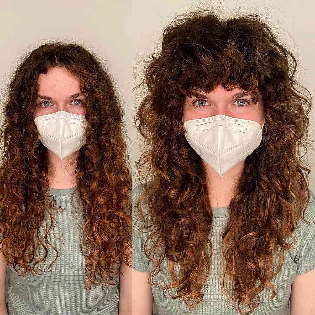 Textured Curly Shag with Bold Bangs for Long Lush Hair