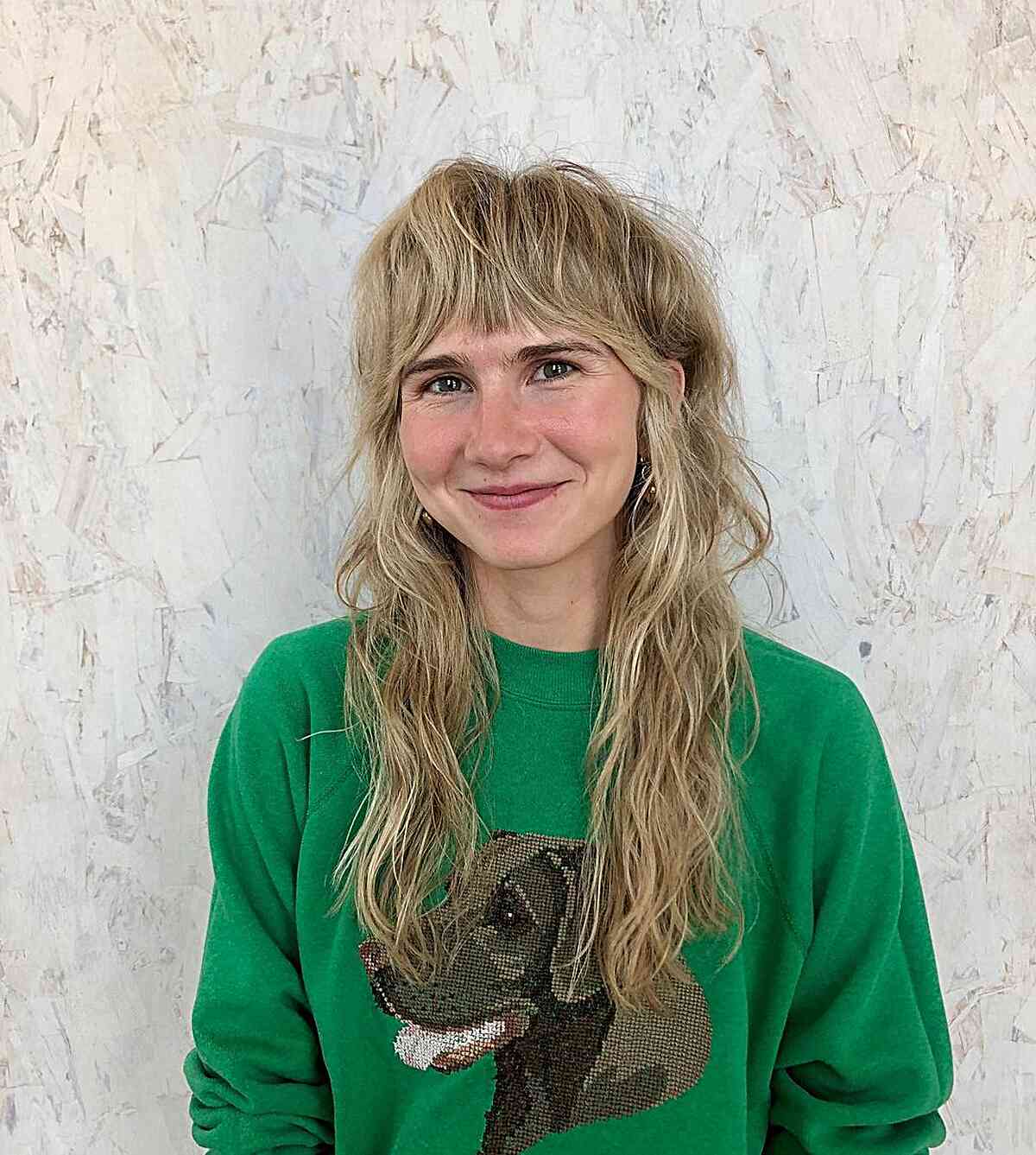 Mid Back-Length Textured Shag with Fringes and Coastal Waves