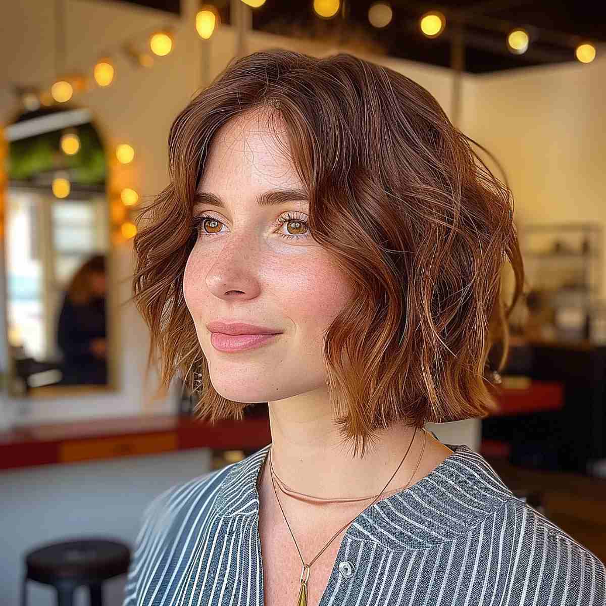 Textured Shaggy Bob for Short, Wavy Hair