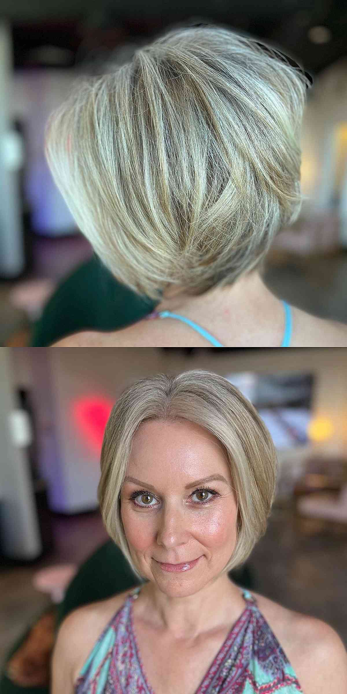 Textured Shaggy Bob with Layers for 50-Year-Olds with Thick Hair