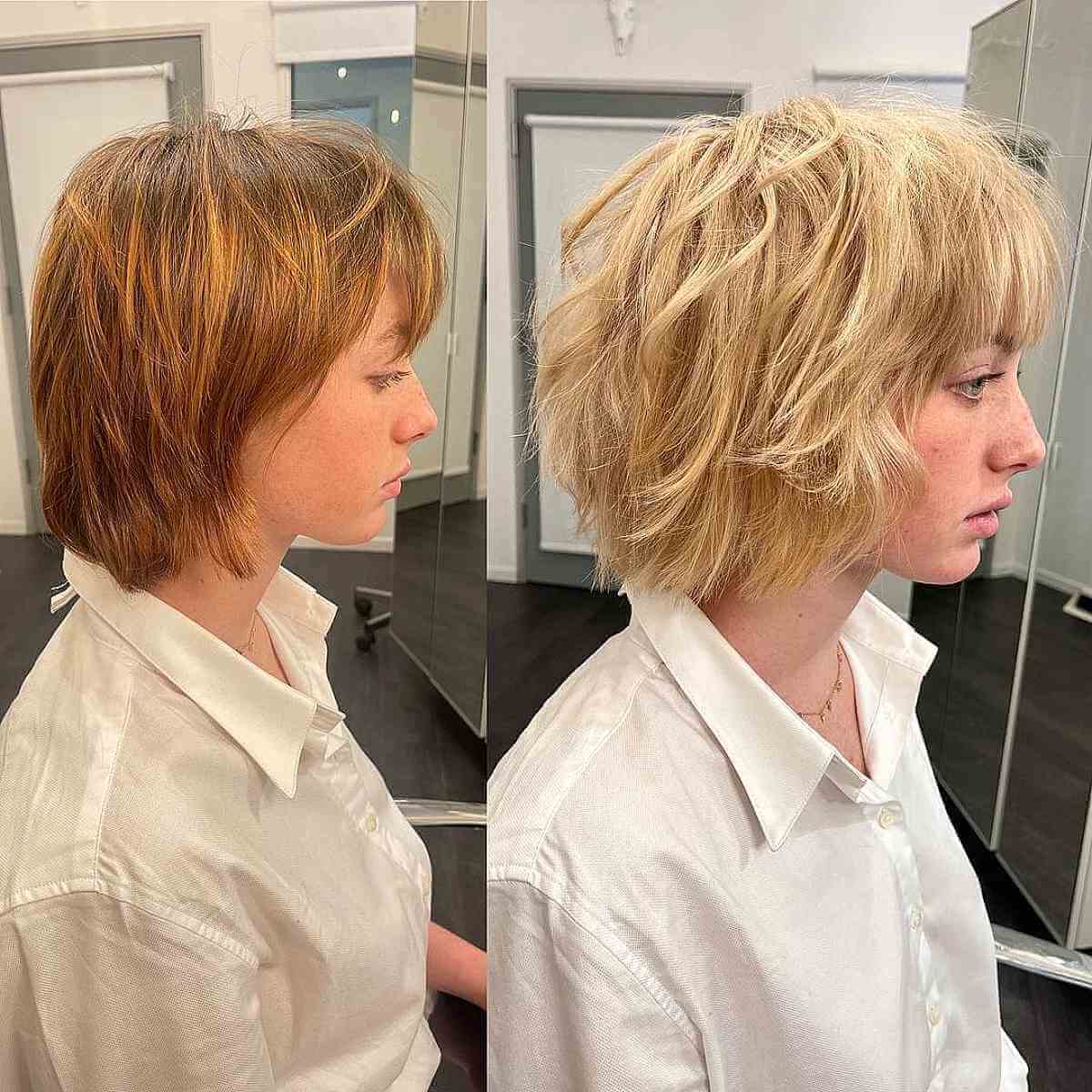 Textured Shaggy Bob with Short Layers for Finer Hair