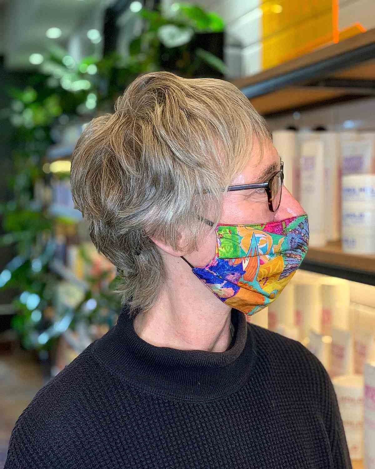 Textured Shaggy Pixie for Wavy Locks Ladies Over 60