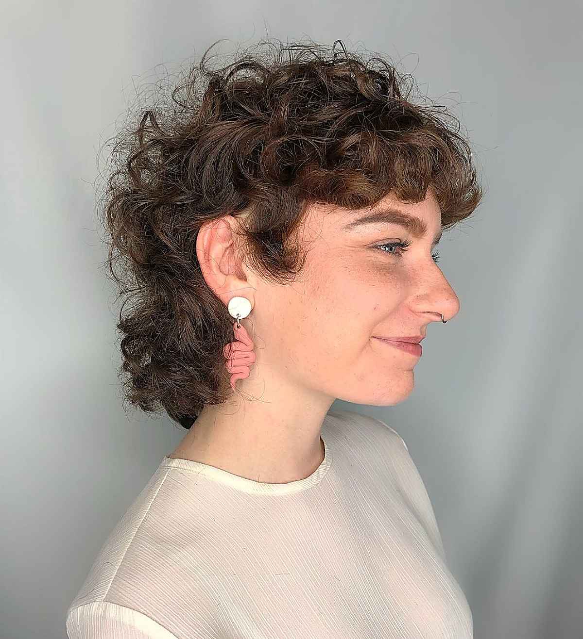 Textured Short Shaggy Mullet for 50-Year-Old Women with Fine Hair