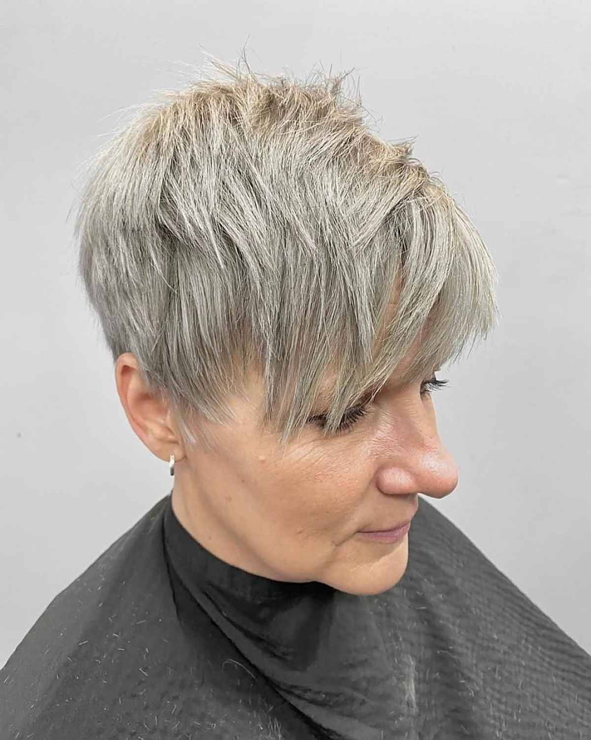 Textured Spiky Pixie with Extended Bangs