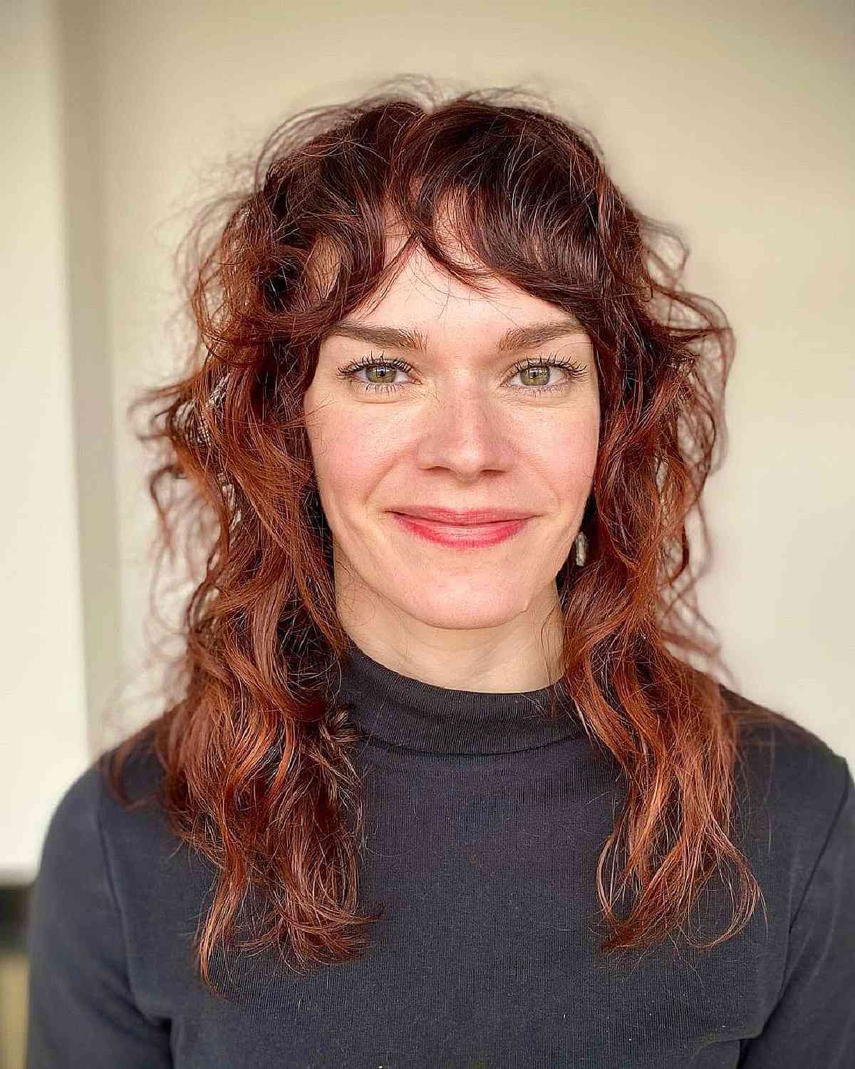 Textured Waves and Choppy Bangs for Fine Hair