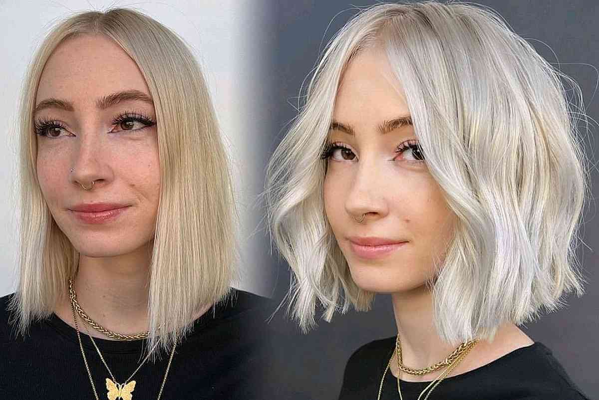 Textured Wavy Bob with Clean Blunt Ends