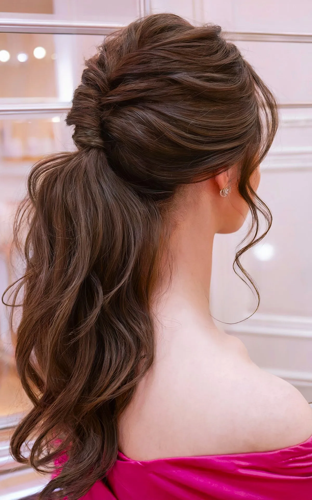 Textured Wavy Ponytail for Prom Night