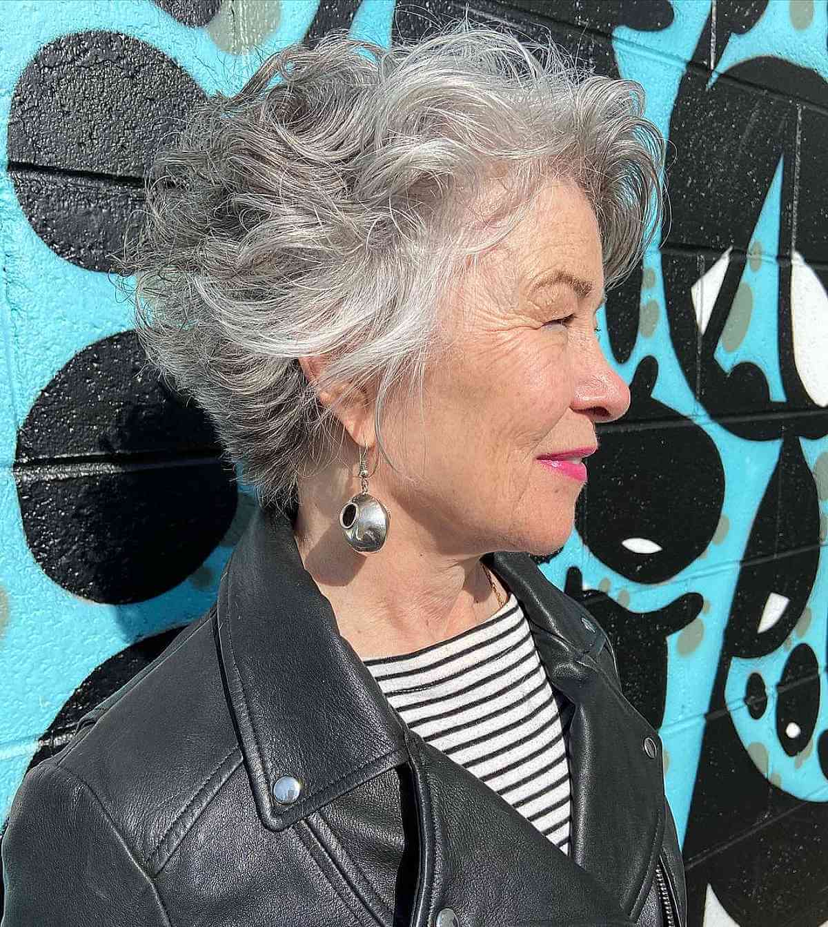 Textured Wedge Hairstyle for Wavy Locks for Ladies Over 70