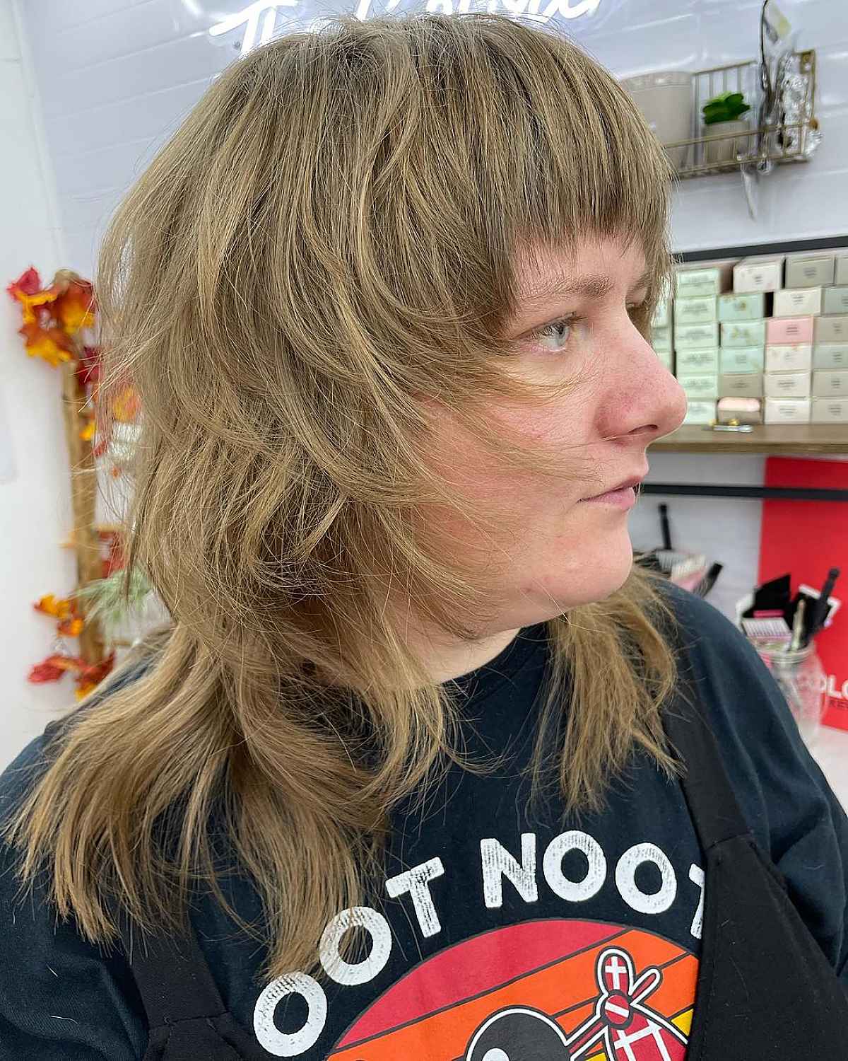 Textured Wolf Cut Featuring Short Bangs