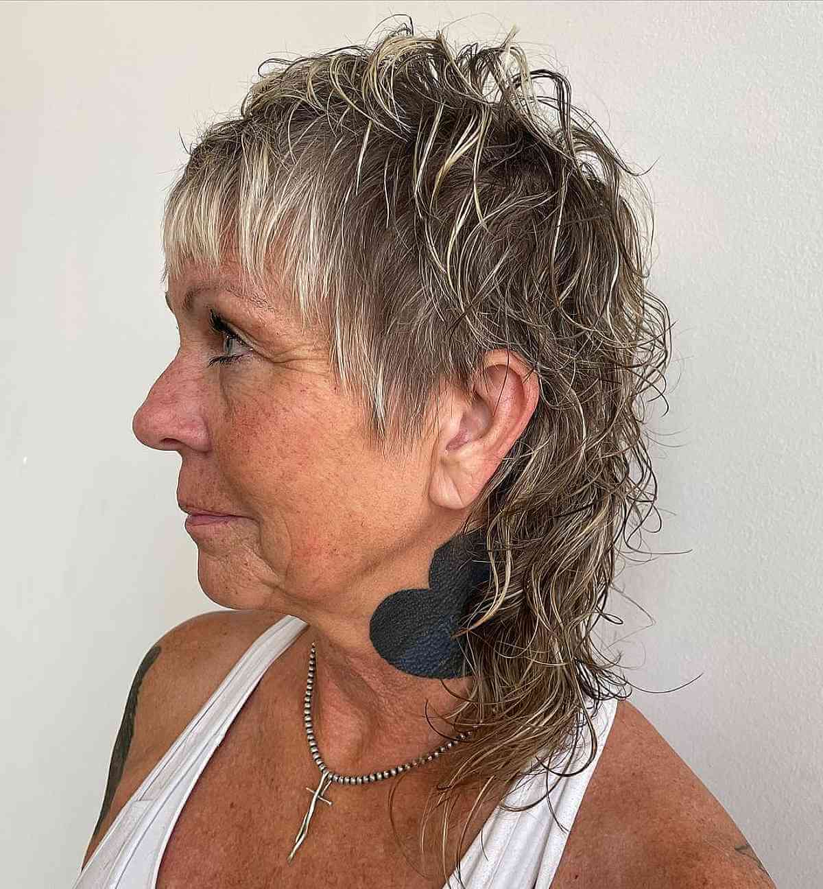 Textured Wolf Cut Mullet for Women Aged 60+