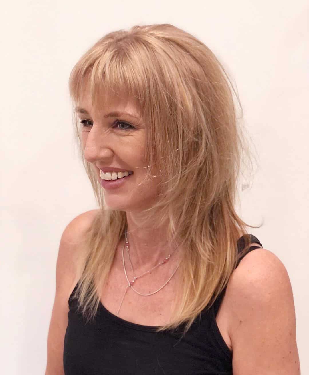 The extended shag haircut for older women