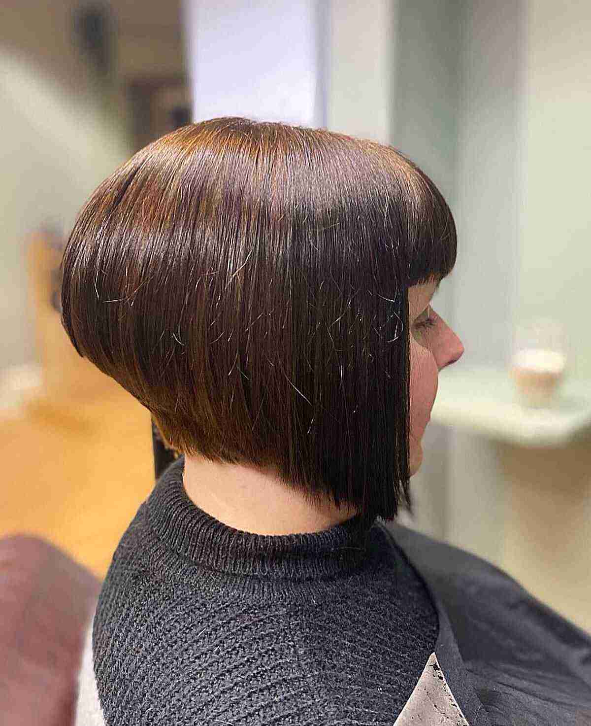 The Graduated Bob with Fringe Modern Hairstyle