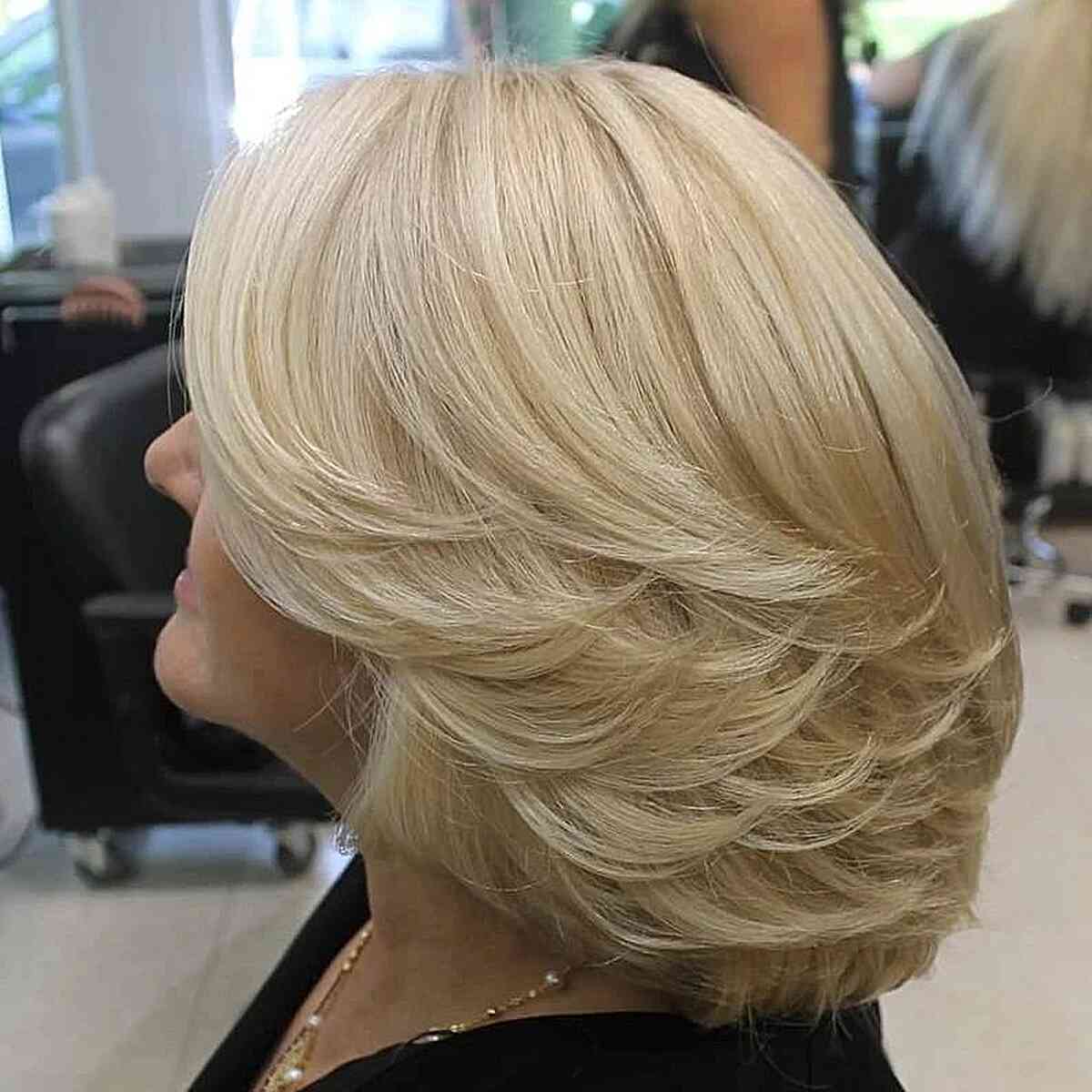 The Layered Feathered Bobs for Mature Women