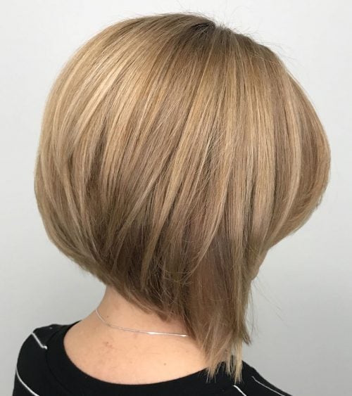 short angled bob back view