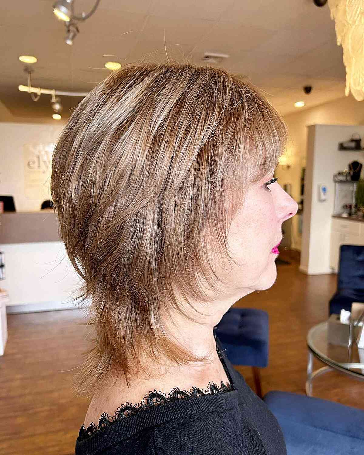 The Textured Shag Hairstyle for Fine Hair for Older Women