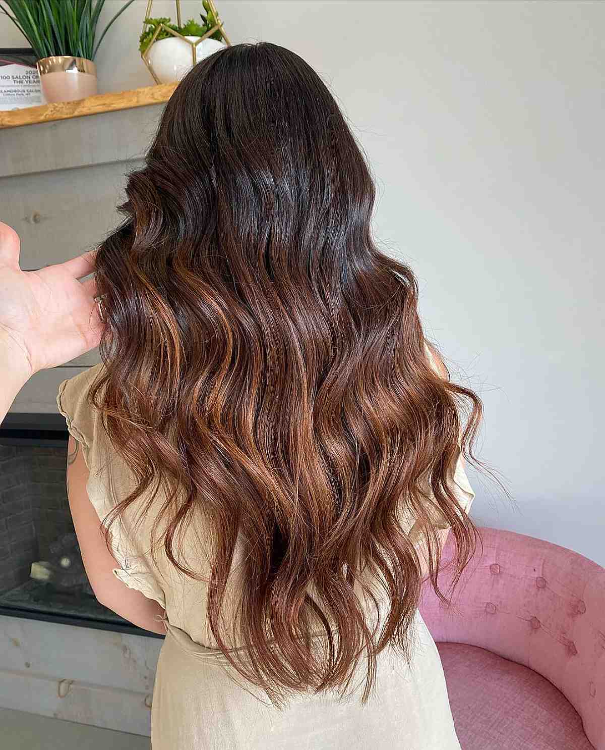 modern long ombre hairstyle with waves