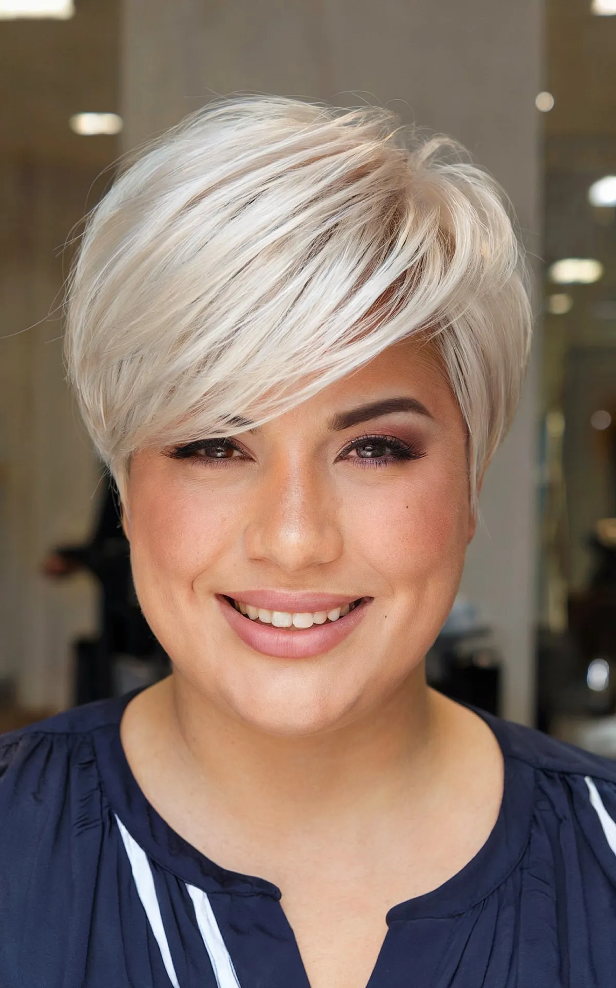 Thick Hair Side-Swept Pixie Cut