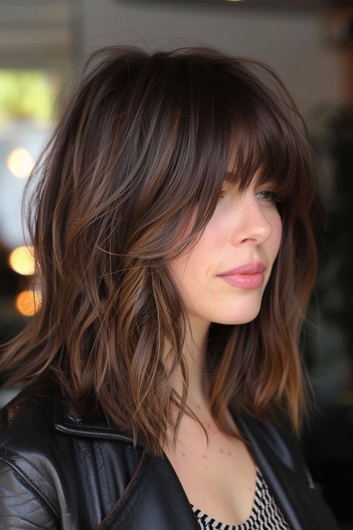 Medium A-Line Bob with Bangs for Fine Hair