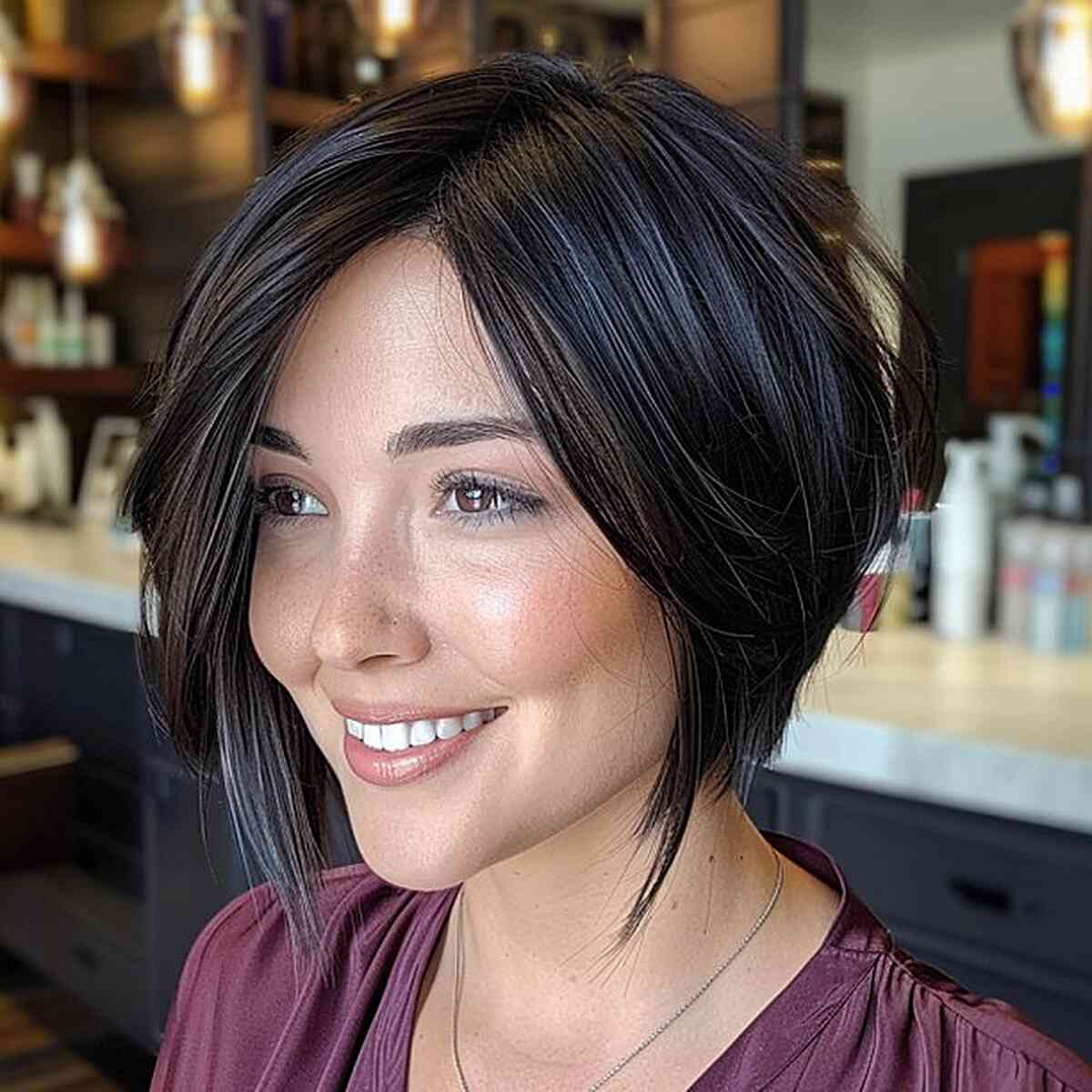 Short Inverted Bob with Timeless Elegance with Textured Detail