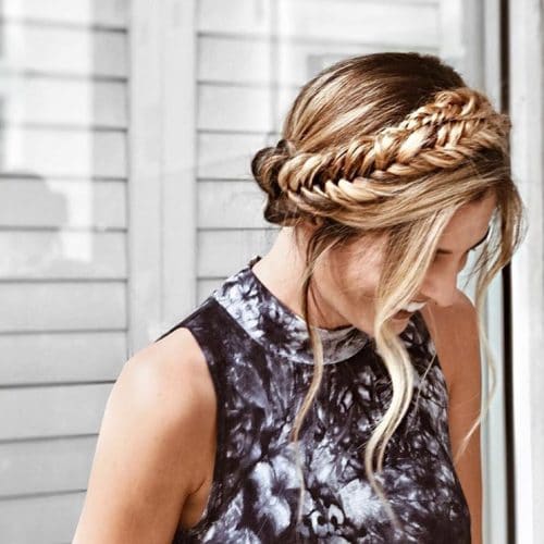 Timeless Fishtail Braided Crown Updo