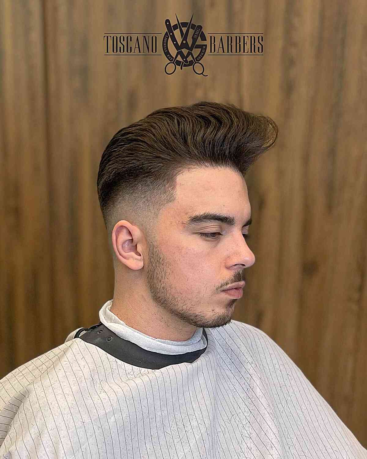 Timeless Razor Fade Pompadour Haircut