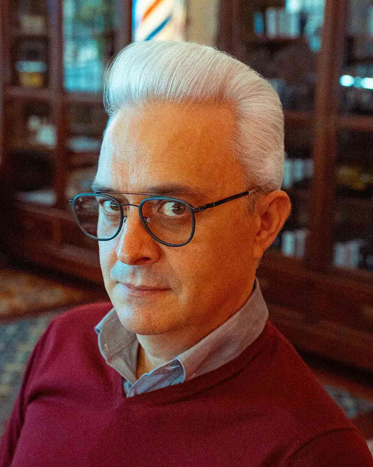 Timeless White Pompadour for Men