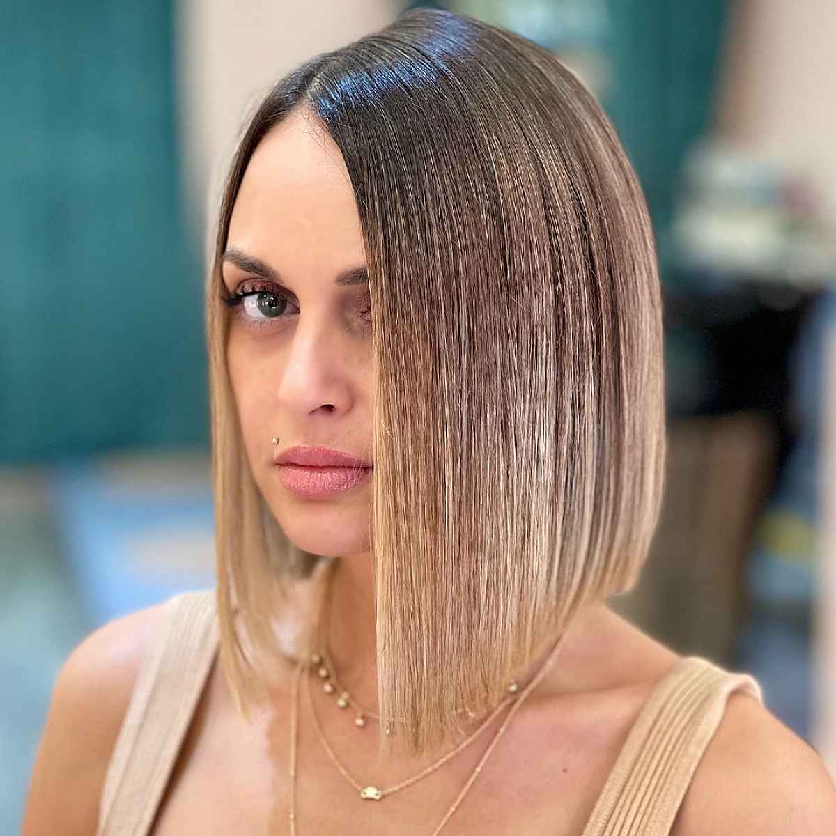 dark to ash blonde ombre hair transformation