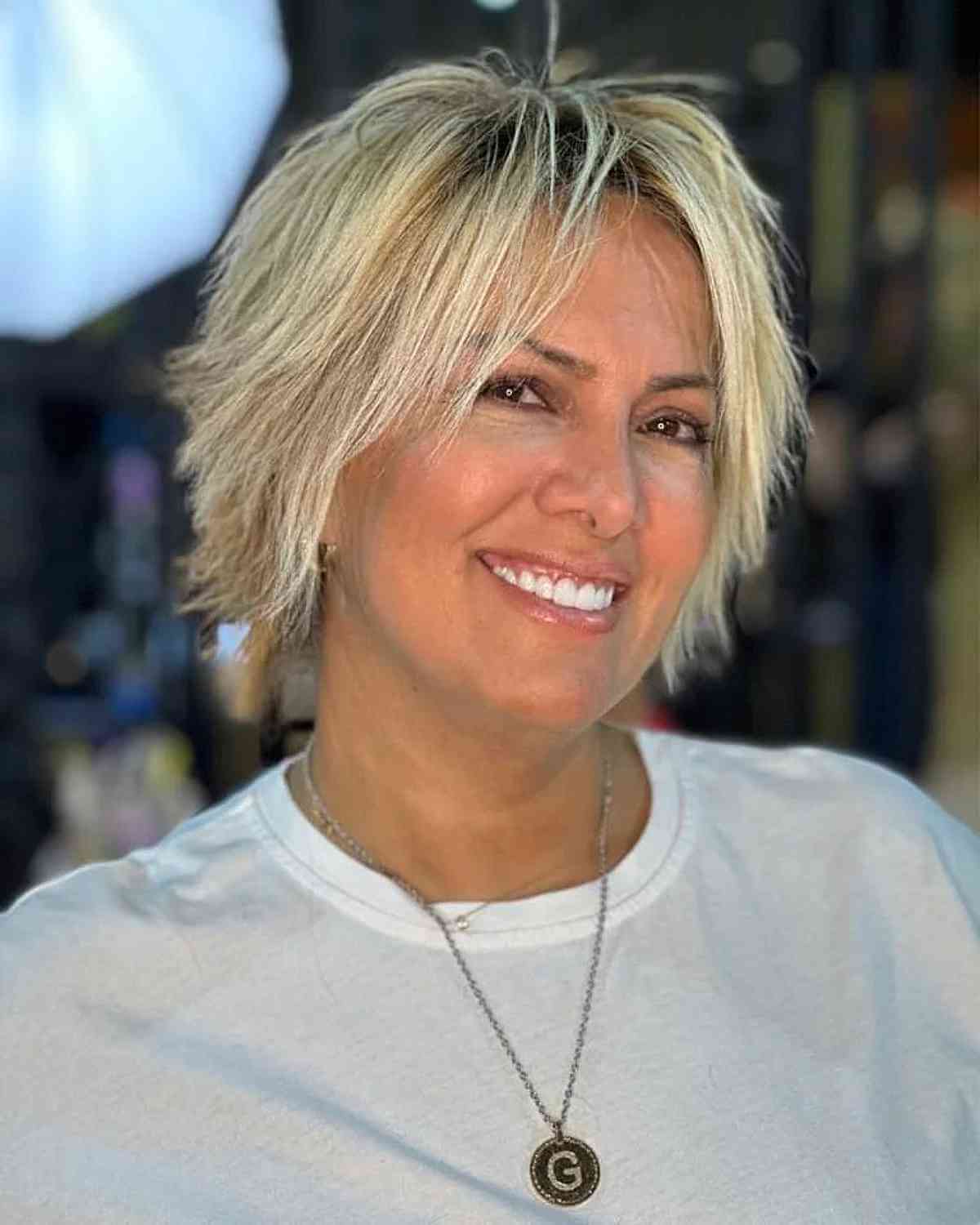 Trendsetting Short Shag with Choppy and Wispy Texture for Fine Hair