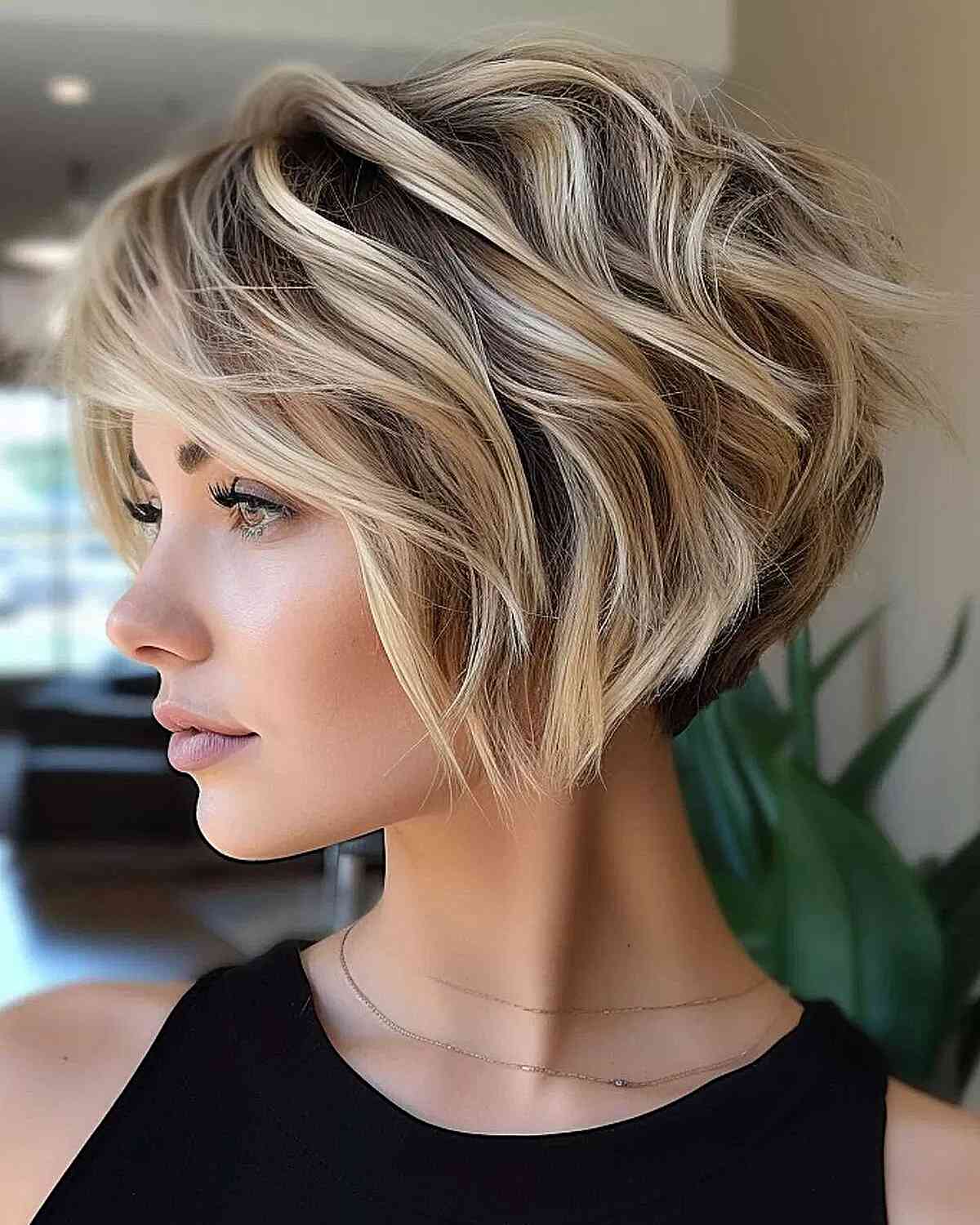 Trendy and Playful Long Bixie with Highlights