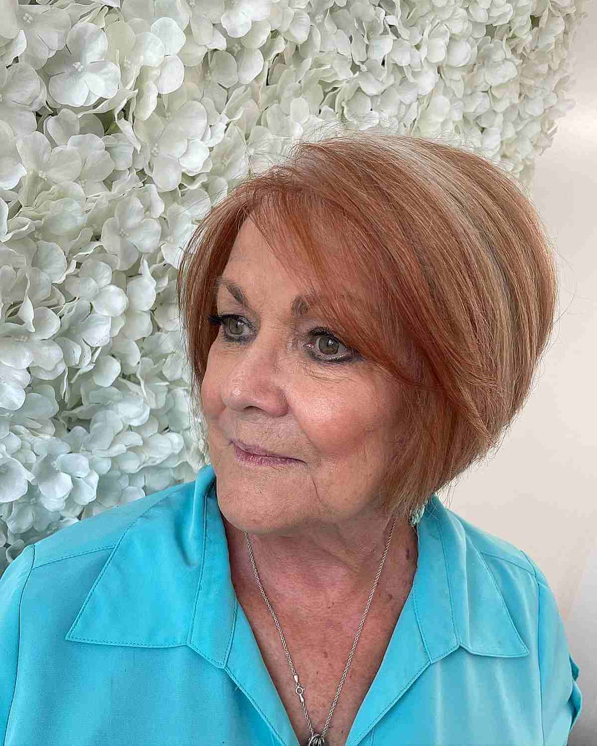 Chic Jaw-Length Inverted Bob for Women Over 70