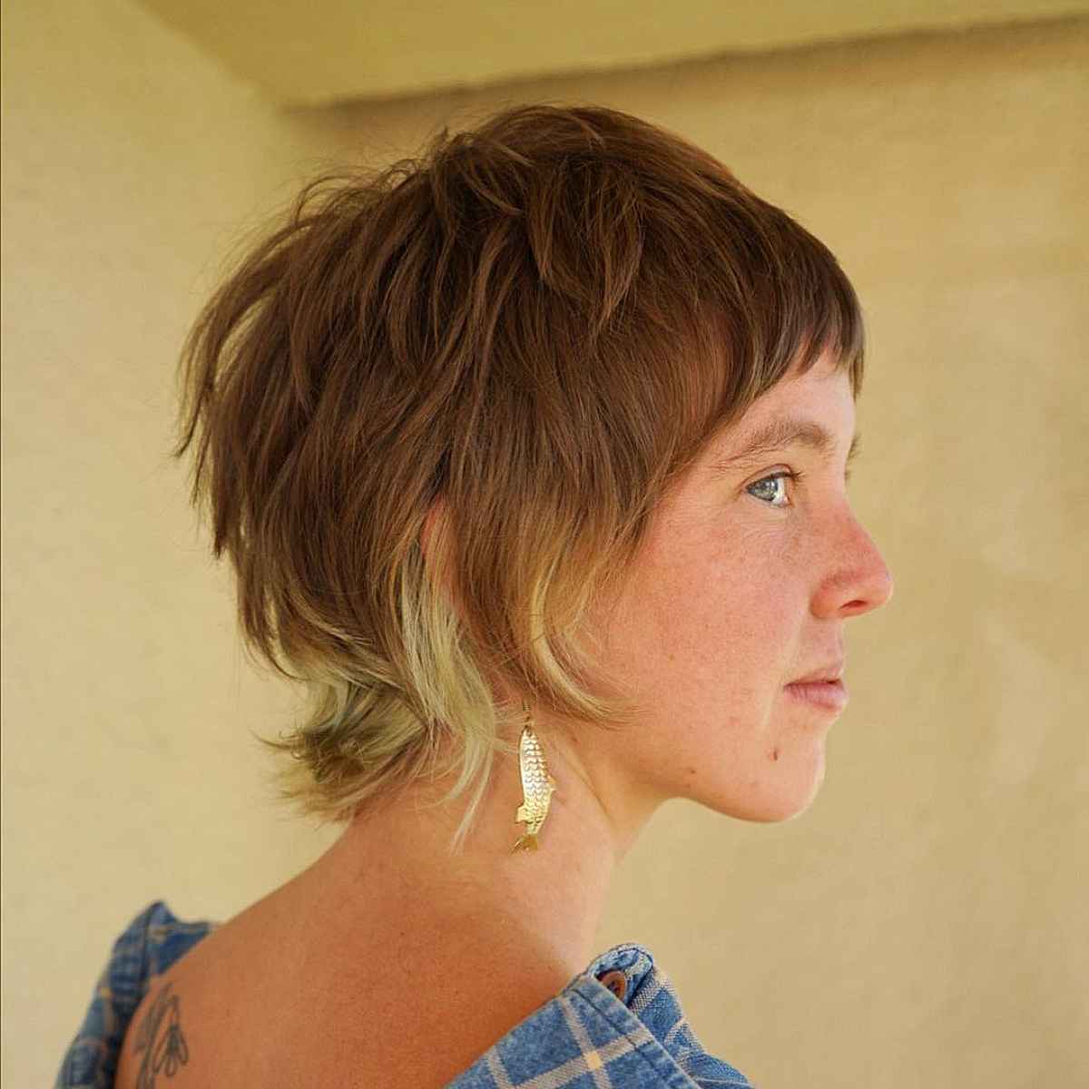 Chic Long Shaggy Pixie Hair with Feathered Layers