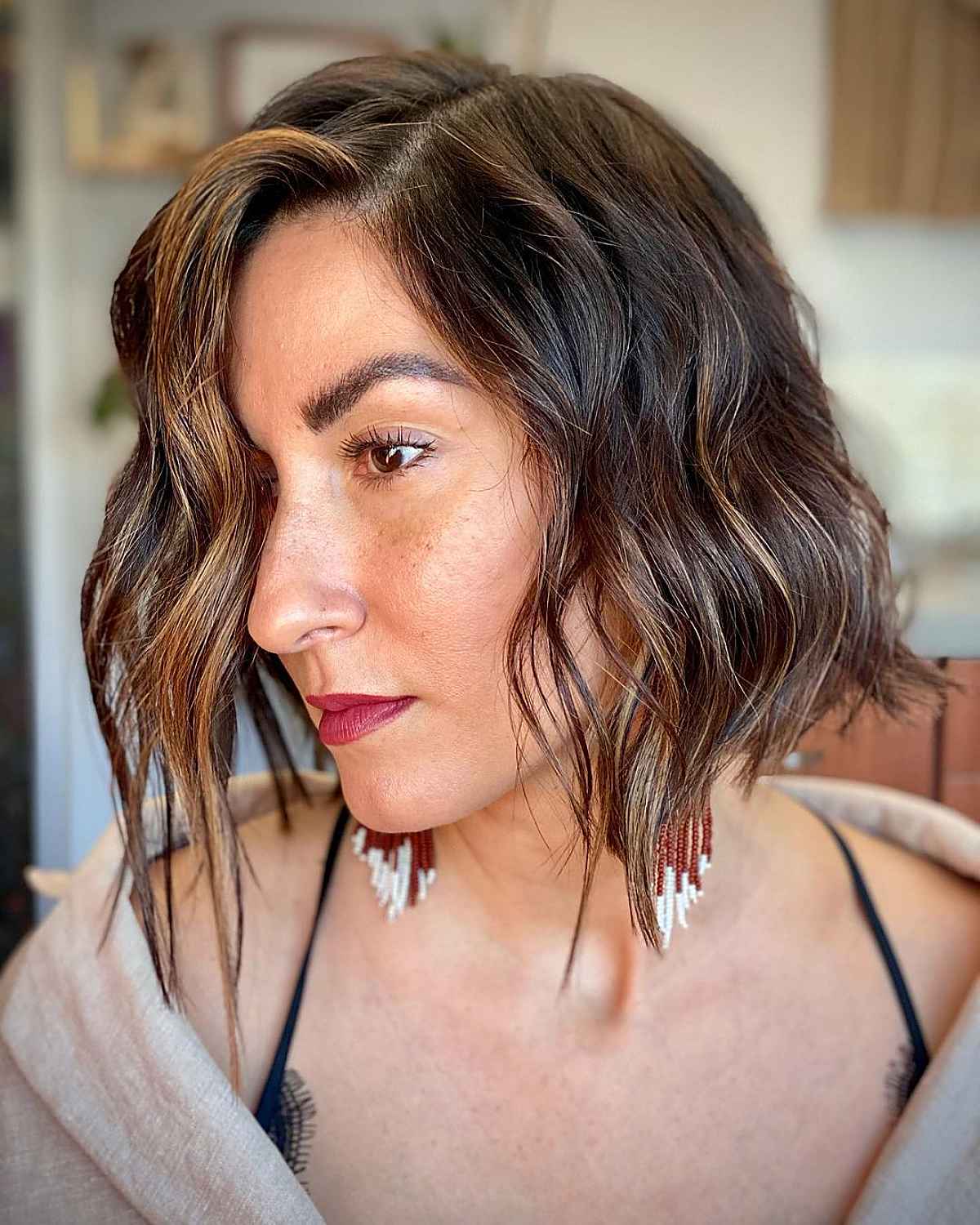 Trendy Short Choppy Haircut with Beach Waves