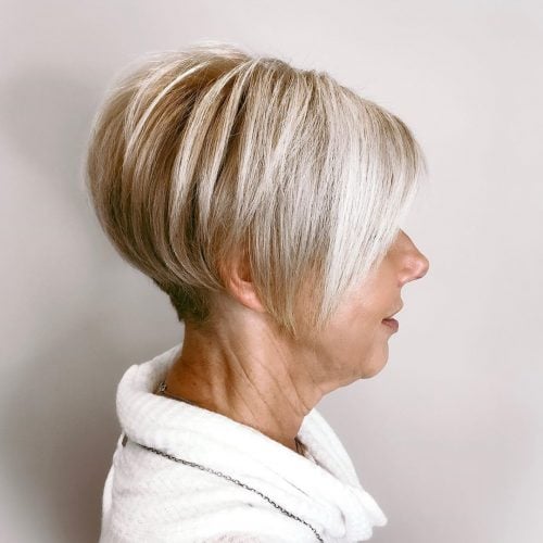 Trendy Short White Undercut Bob Hairstyle