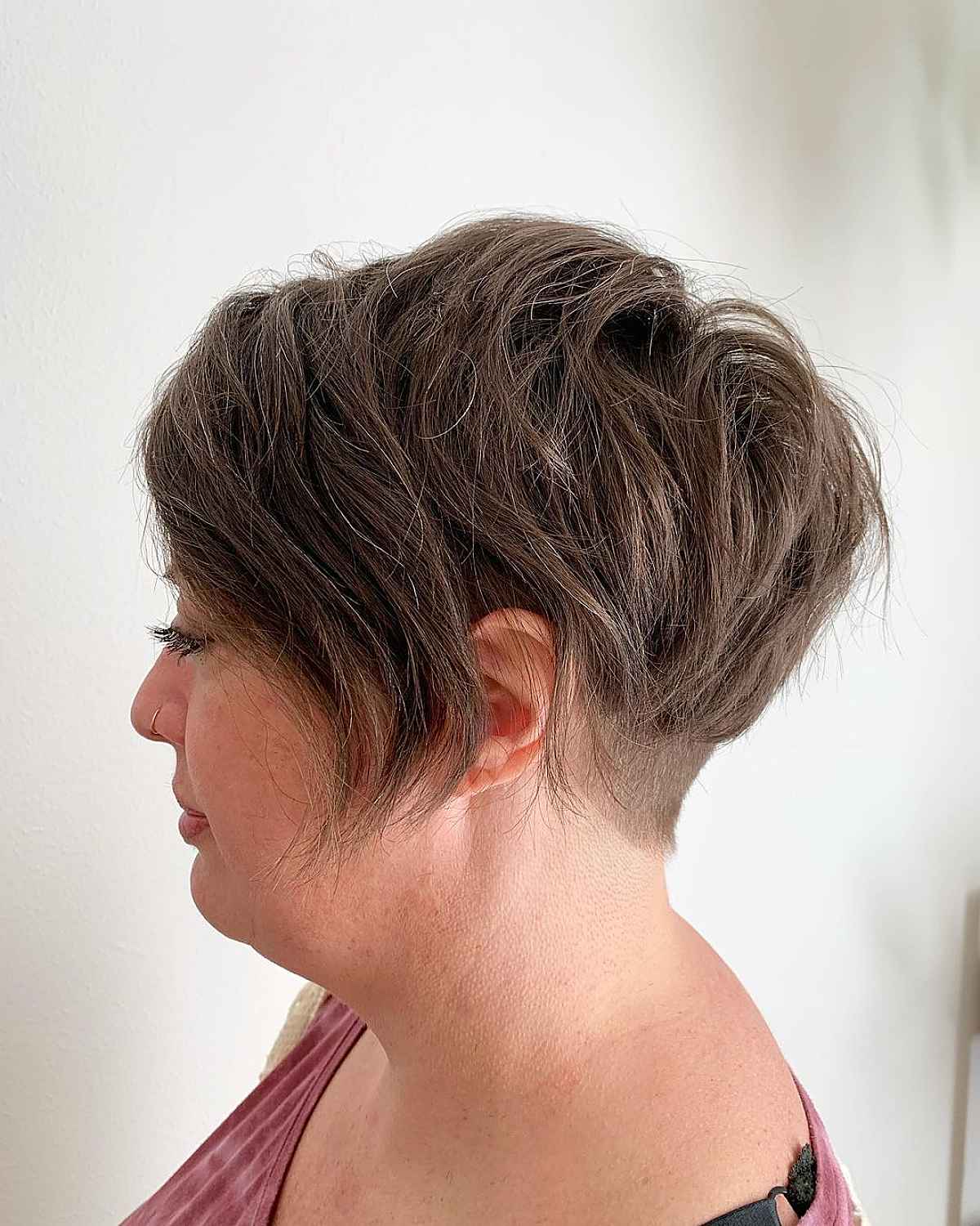 Trendy Textured Pixie Undercut for Round Faces
