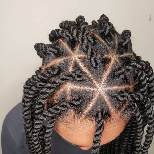 Triangle Box Braids for school