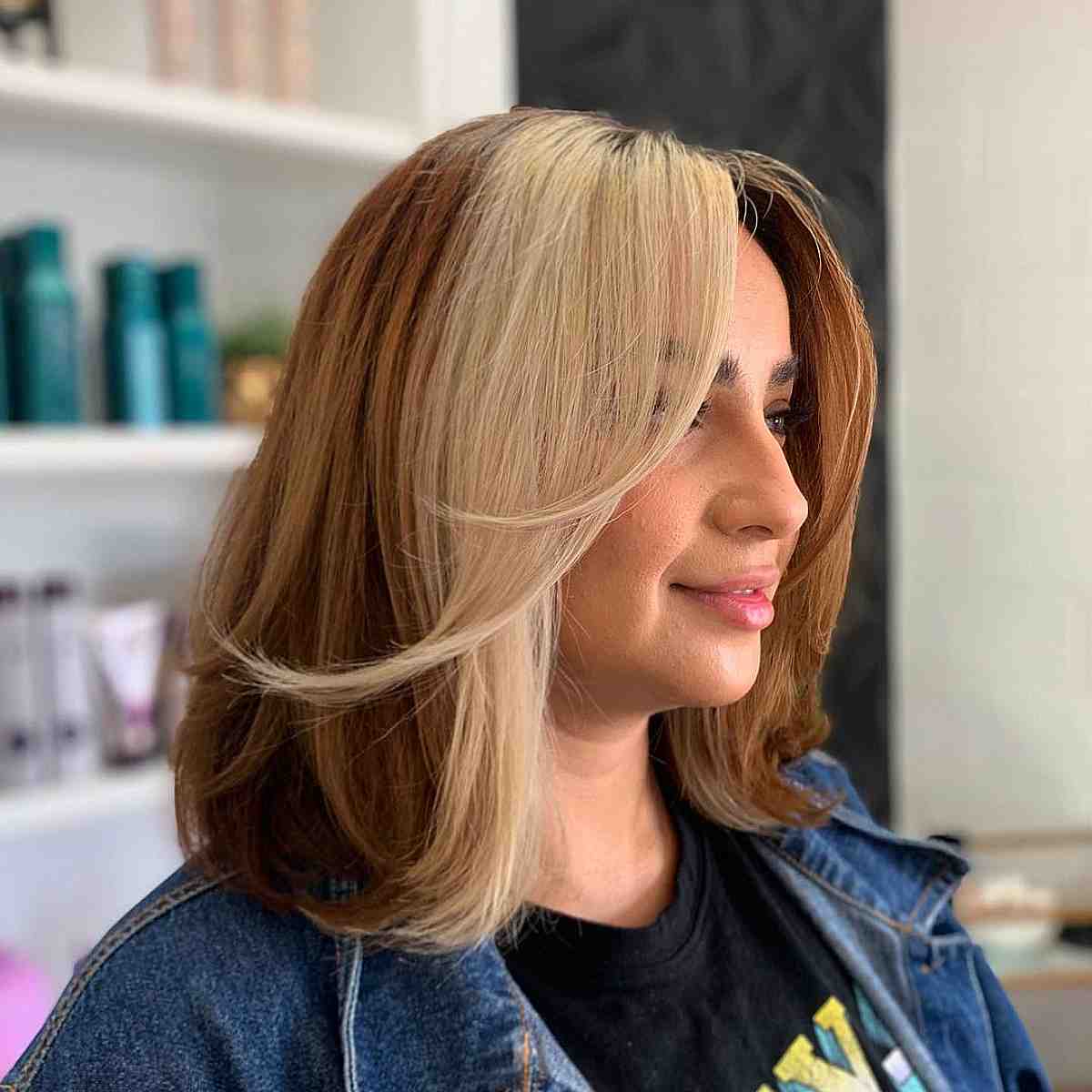 Two-Toned Long Bob Featuring Face-Framing Layers