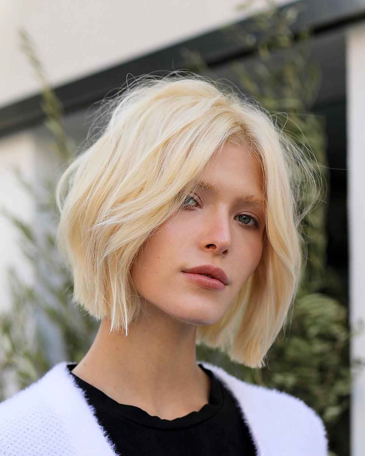 short one-length shag cut