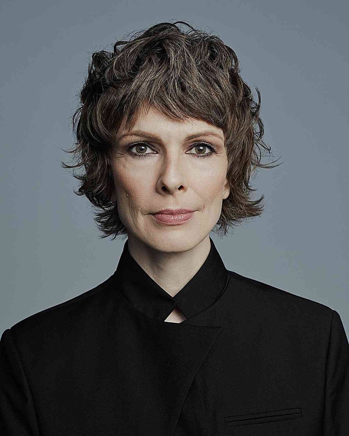 Untidy Short Shag Haircut for 50-year-olds