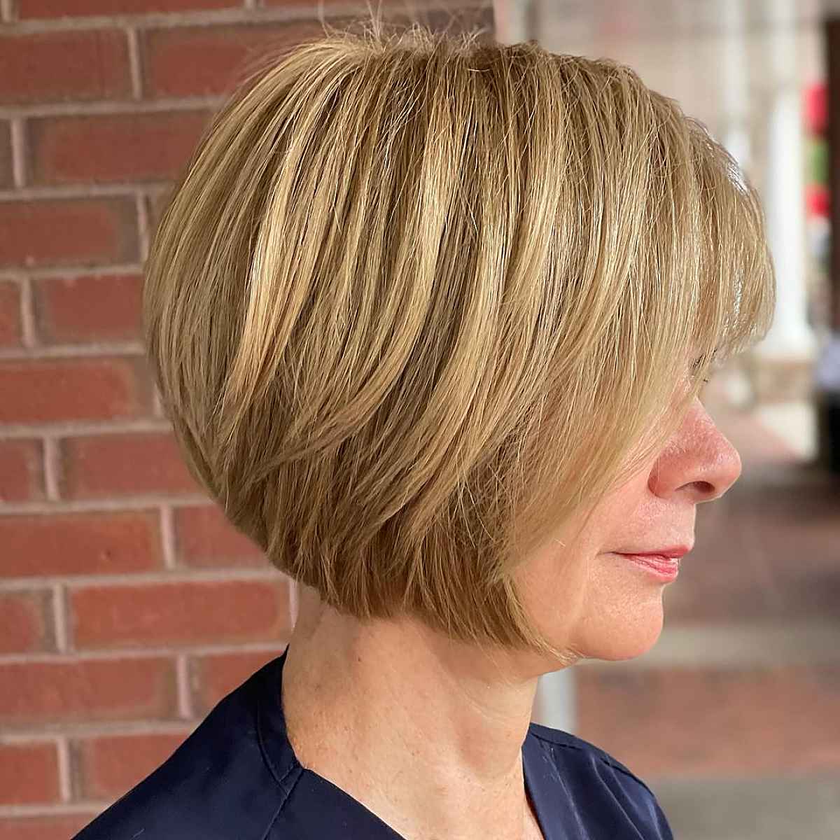 vibrant golden blonde on short hair