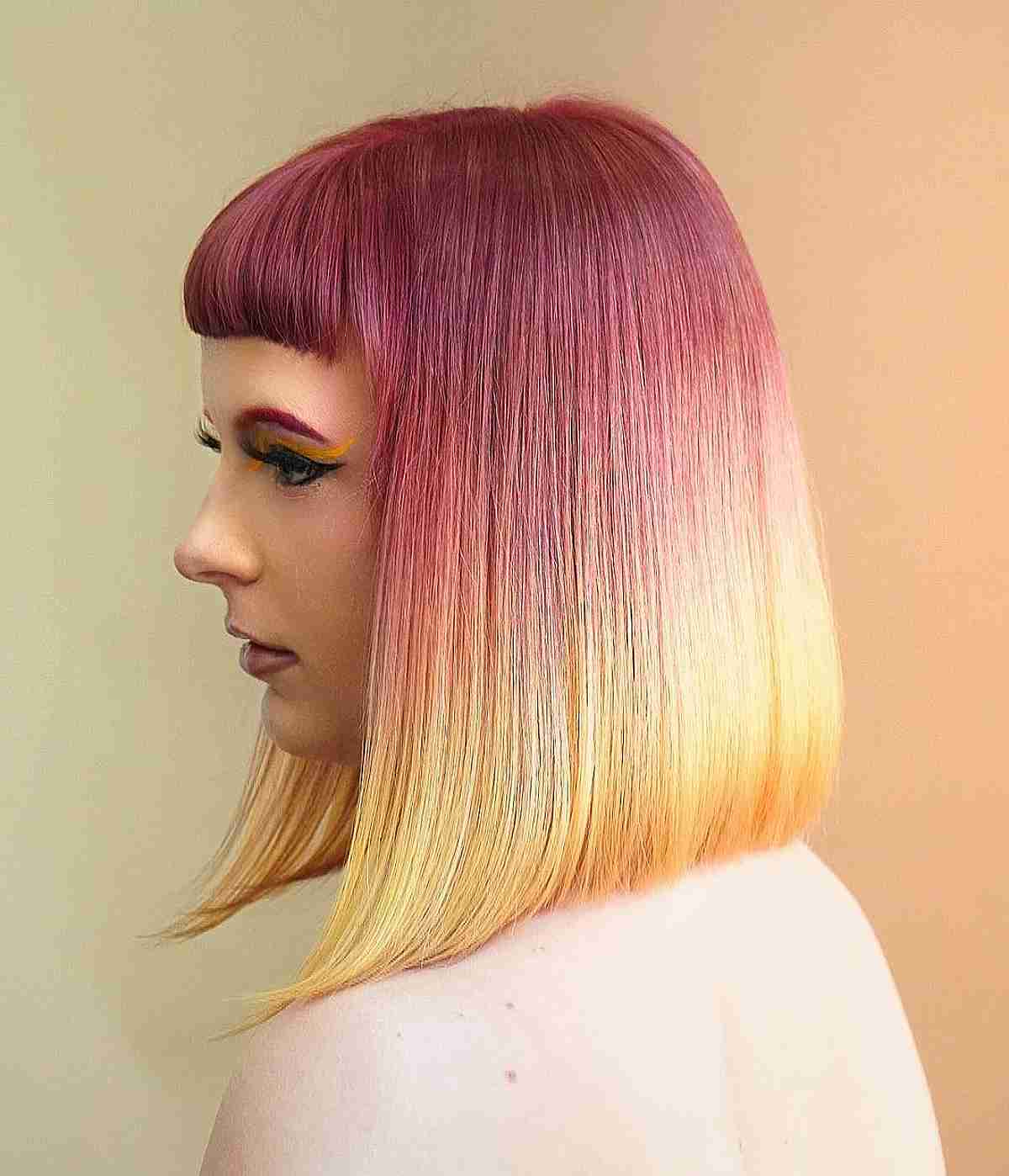 Vibrant Pink to Yellow Ombre Color Melt