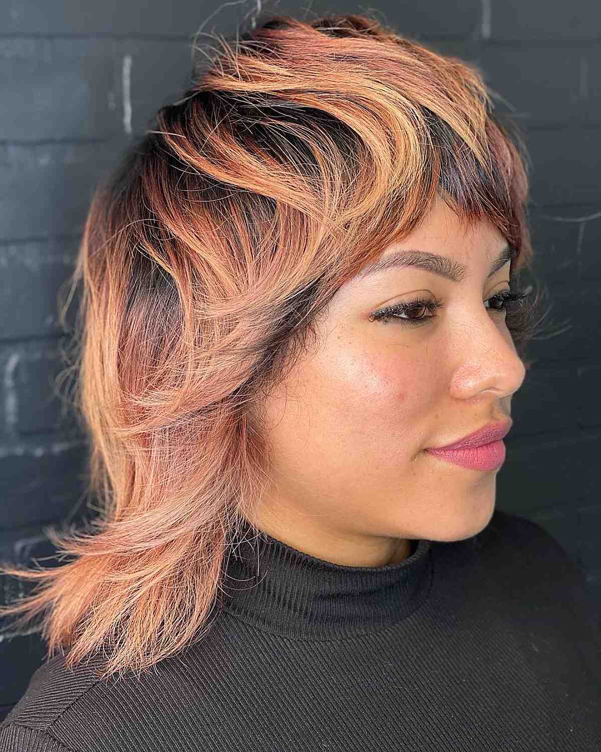 vibrant shaggy short mullet