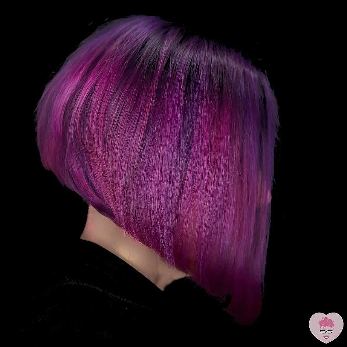 Vibrant Short Purple Balayage Hairstyle