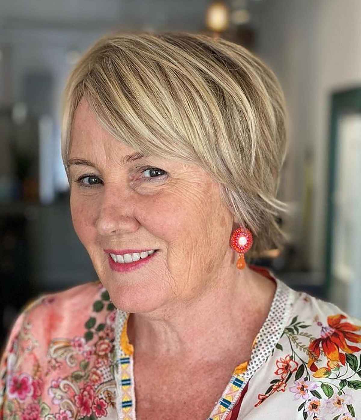 Vibrant Short Shag for 70-year-olds