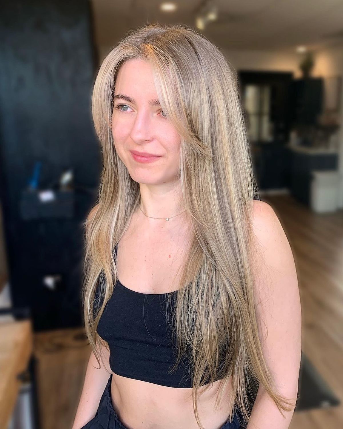 Waist-Length Locks with Framing Bangs