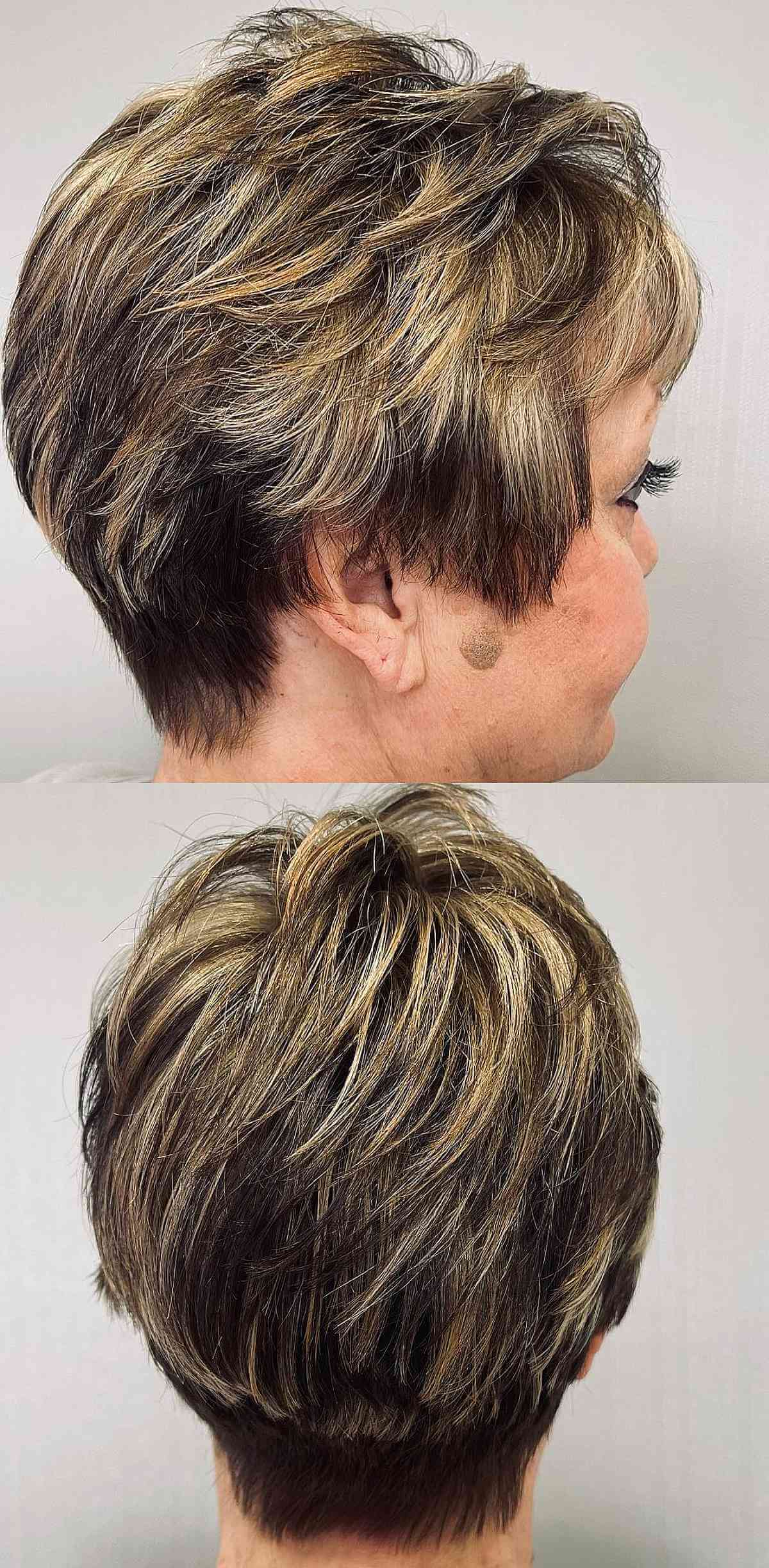 Warm Blonde Accents on Dark Hair