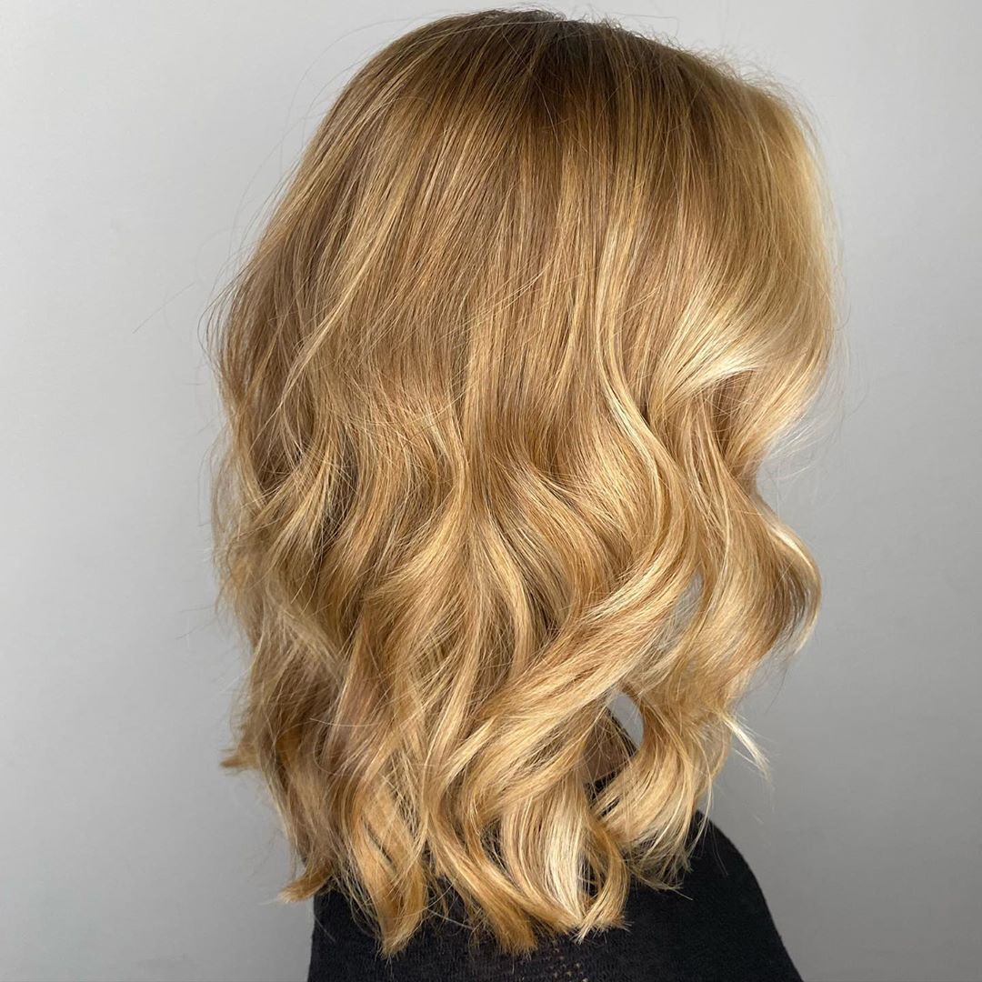 warm caramel blonde shades