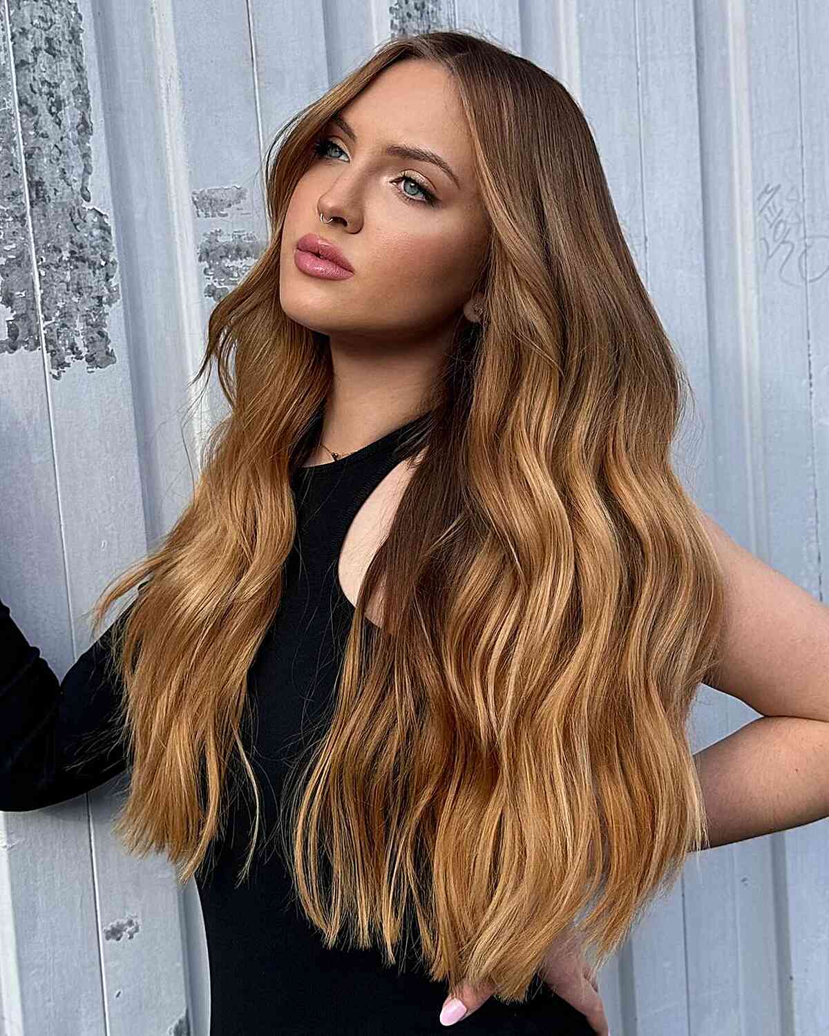 Warm Honey Blonde Balayage for Luscious Lengths
