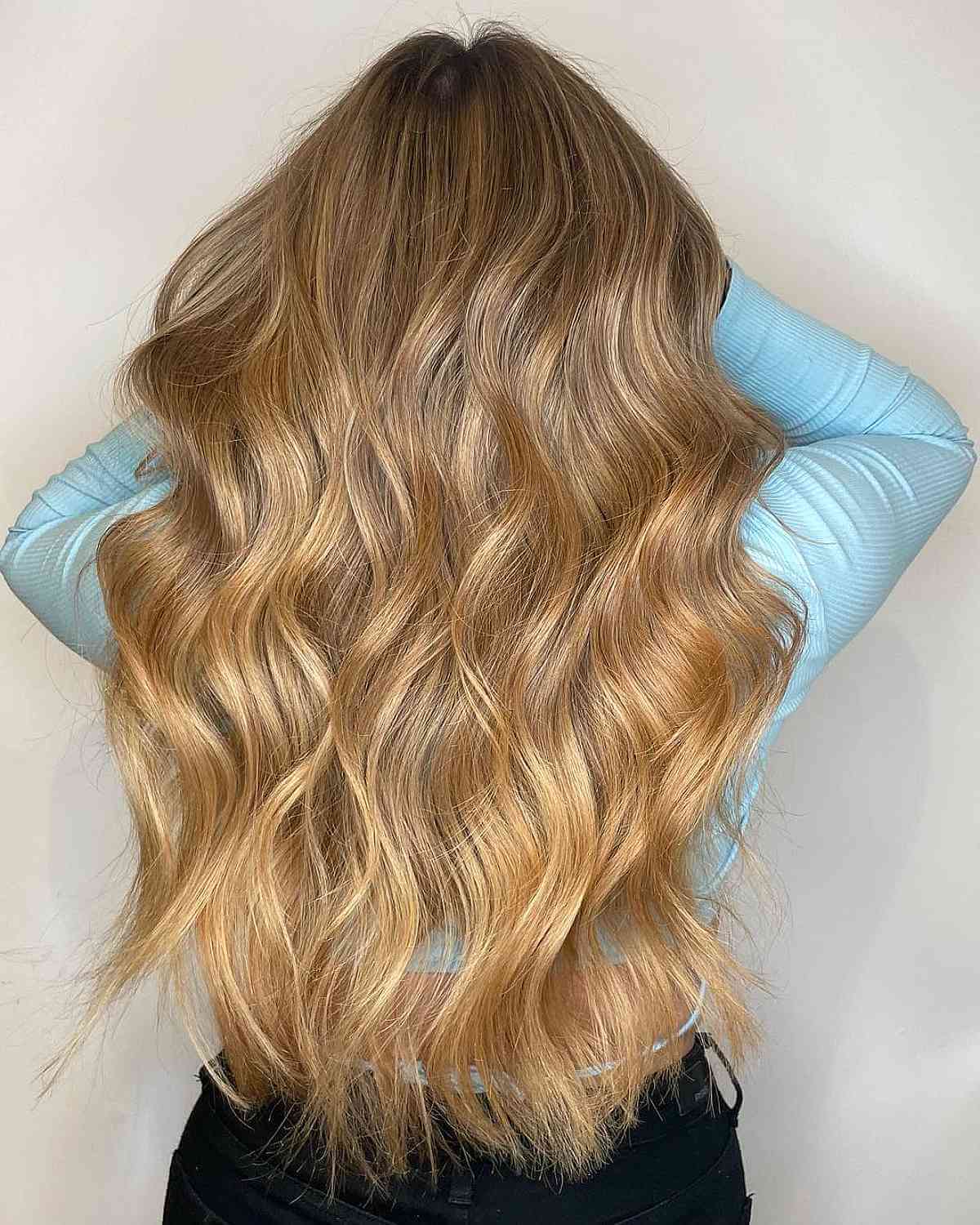 Warm Honey Blonde Balayage on Light Brown Hair