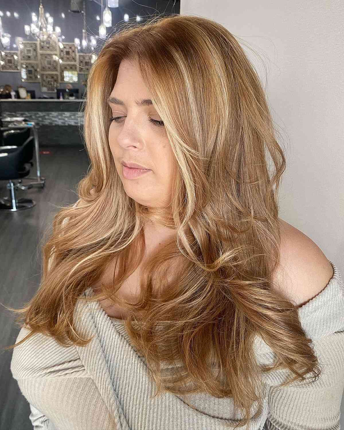Warm Honey Blonde Highlights and Lowlights