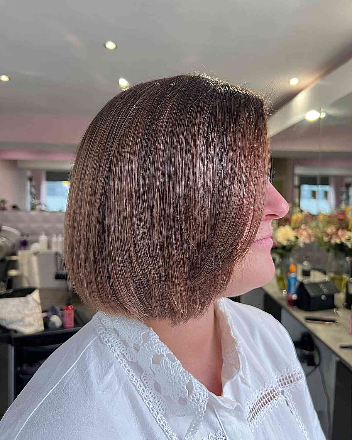 Warm Reddish Brown on Medium Bob